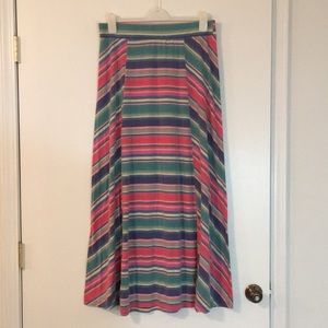 Colorful Striped Long Maurices Skirt